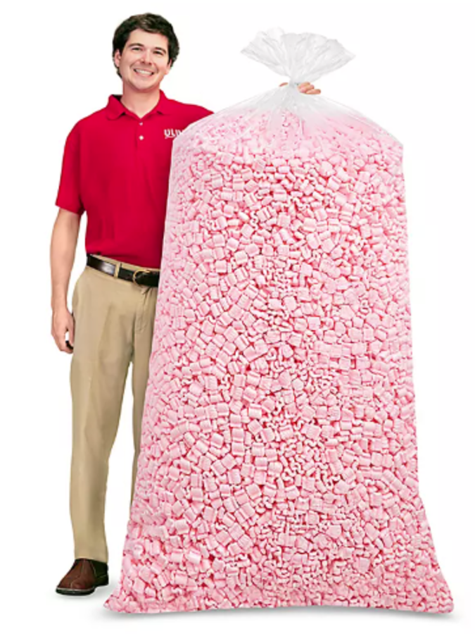 LOOSE FILL - PELASPAN S PEANUTS - 20 CUBIC FT BAG - RECYCLABLE WHT ANTI-STAT BAG