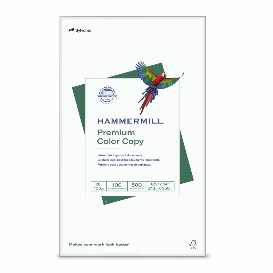 HAMMERMILL COLOR COPY 8 1/2 X 14 28# PHOTO WHITE SMOOTH 17.8m 100 BRIGHT CTN/4000