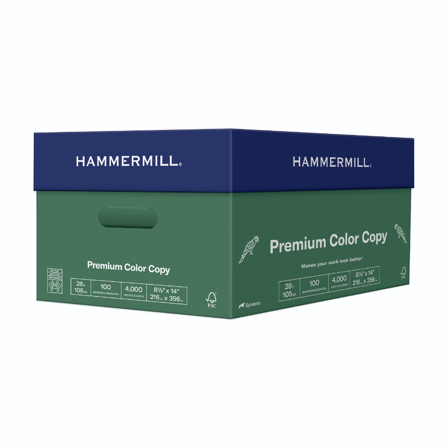 HAMMERMILL COLOR COPY 8 1/2 X 14 28# PHOTO WHITE SMOOTH 17.8m 100 BRIGHT CTN/4000