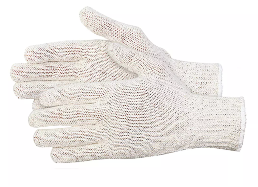 GLOVES - STRING KNIT - COTTON-POLY - NATURAL WHITE - SMALL - CS/300PAIRS