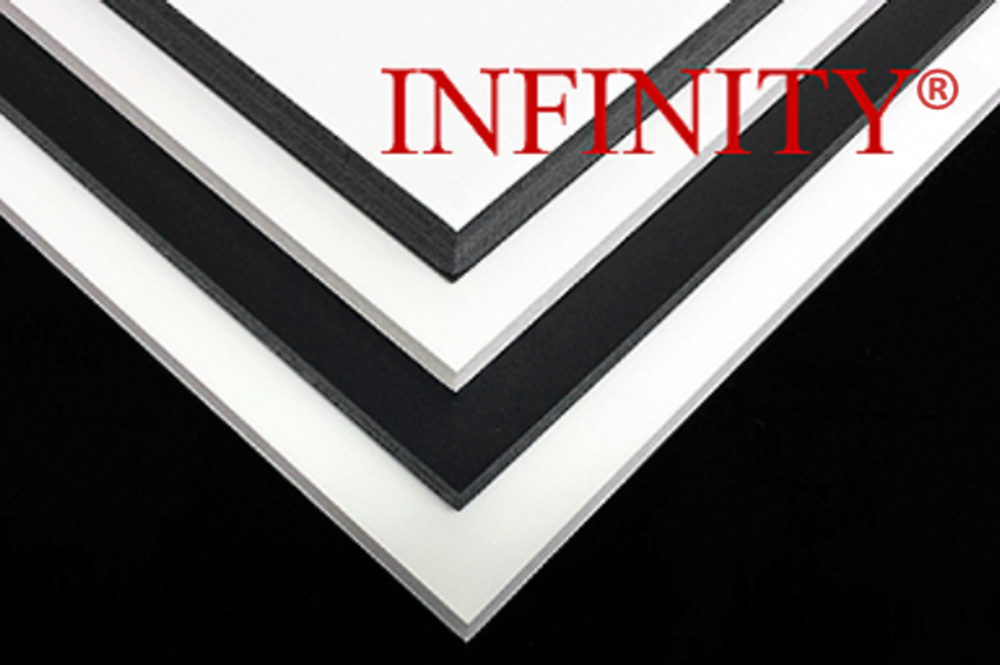 STYRENE-FACED FOAM BOARD - INFINITY 48 X 96 X 3/16 WHITE/ BLACK / BLACK CTN/16