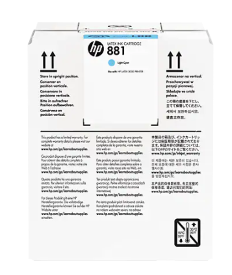 HP 881 INK CARTRIDGE 5 LITER LIGHT CYAN EACH