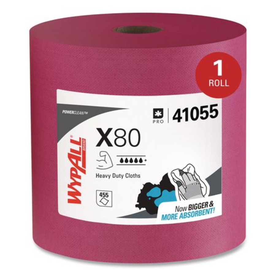 WIPERS - WYPALL X80 HEAVY DUTY - JUMBO ROLL - PERFORATED - 12.5 X 13.4 - RL/455 WIPERS