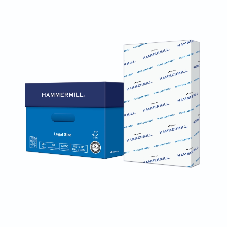 HAMMERMILL LEGAL MP 8 1/2 X 14 20# WHITE SMOOTH 12.72m CTN/5000