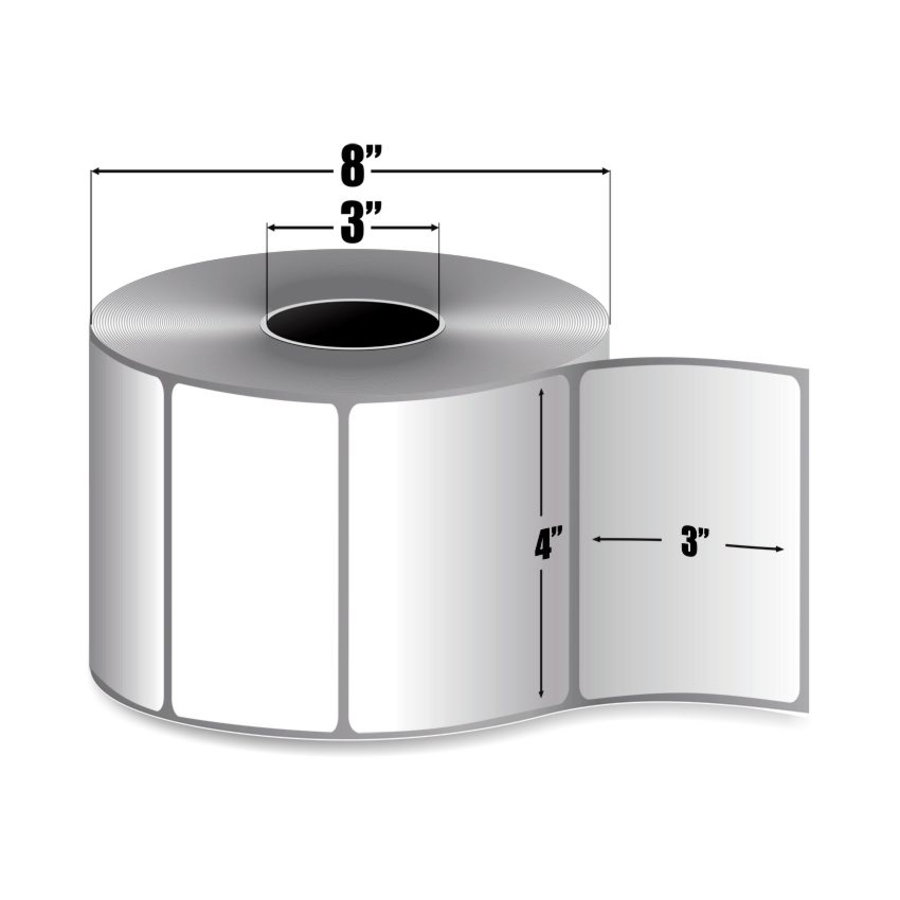 LABELS - DIRECT THERMAL PERMANENT 4 X 3 WHITE CS/8000