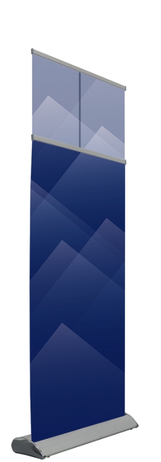 RETRACTABLE BANNER STAND - FRONTLINE GRAND PRO - TELEPOLE W/VELCRO & GRAY BAG 24 X 74-86 EACH