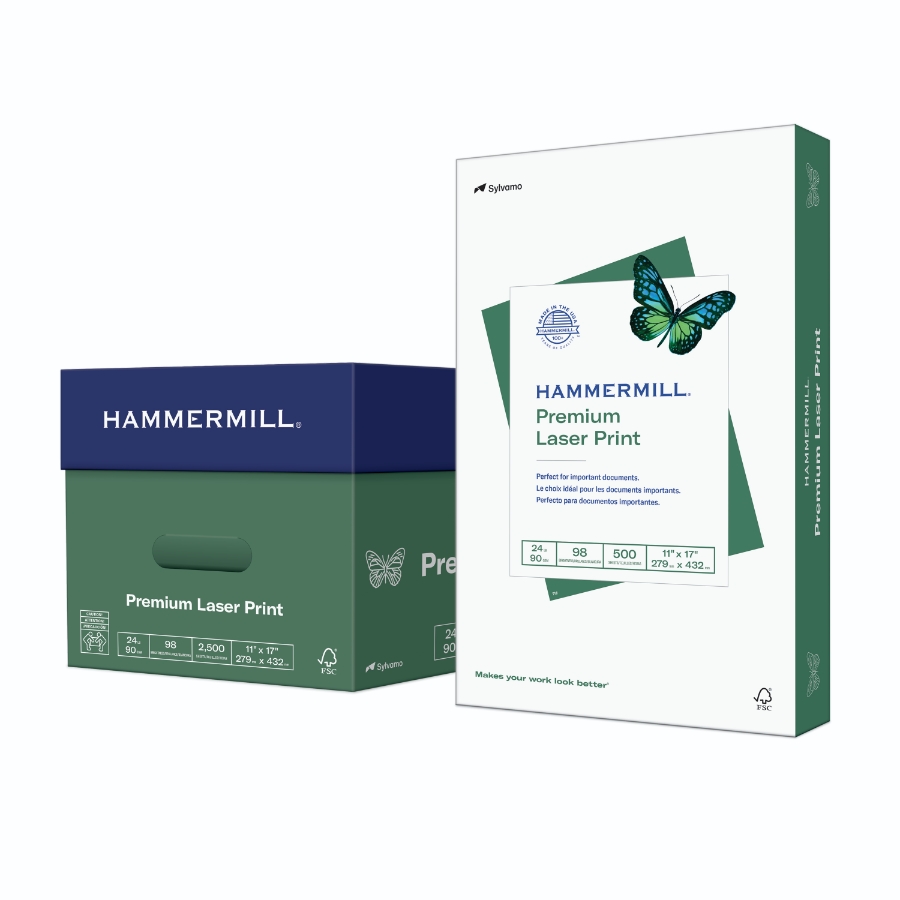 HAMMERMILL LASER PRINT 11 X 17 24# RADIANT WHITE 24m CTN/2500