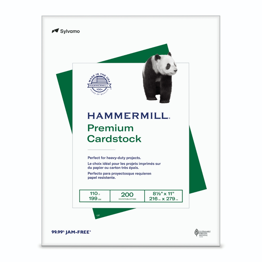 HAMMERMILL PREMIUM CARDSTOCK 8 1/2 X 11 110# WHITE SMOOTH 26.44m CTN/600
