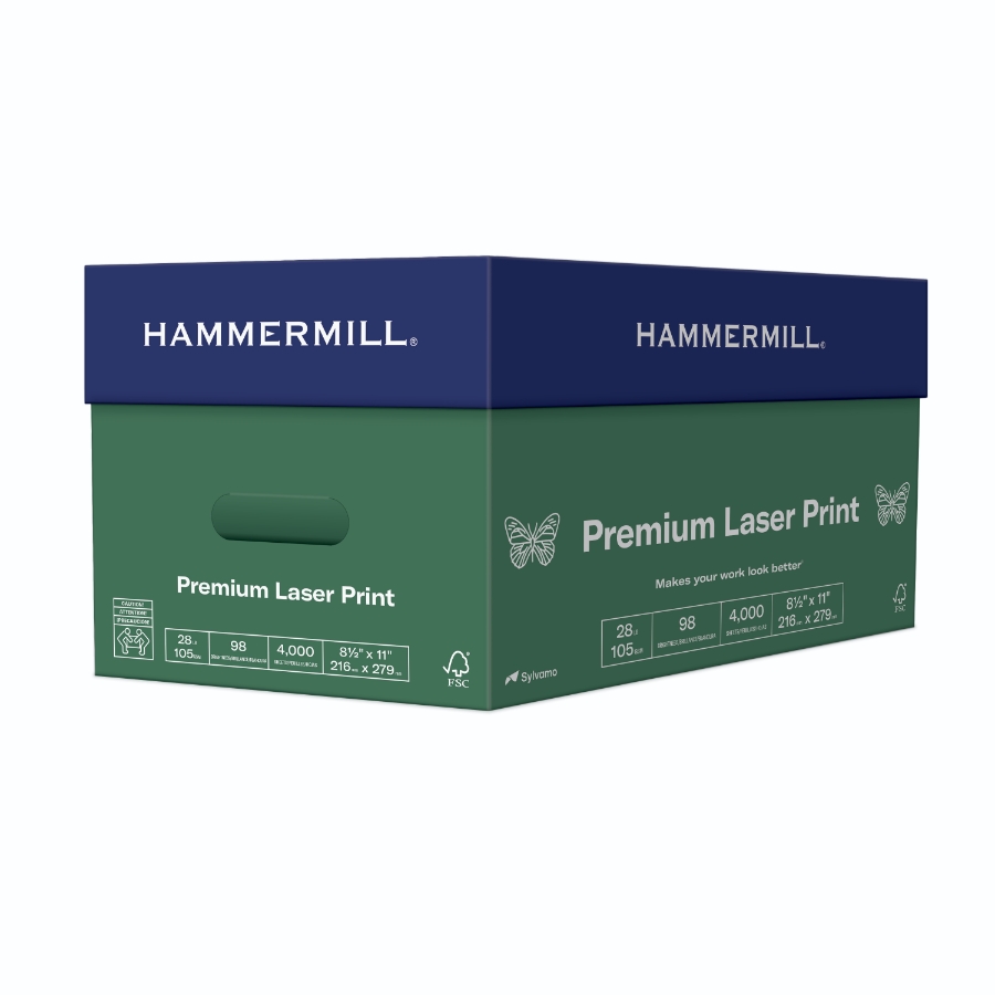 HAMMERMILL LASER PRINT 8 1/2 X 11 28# RADIANT WHITE SMOOTH 14m CTN/4000