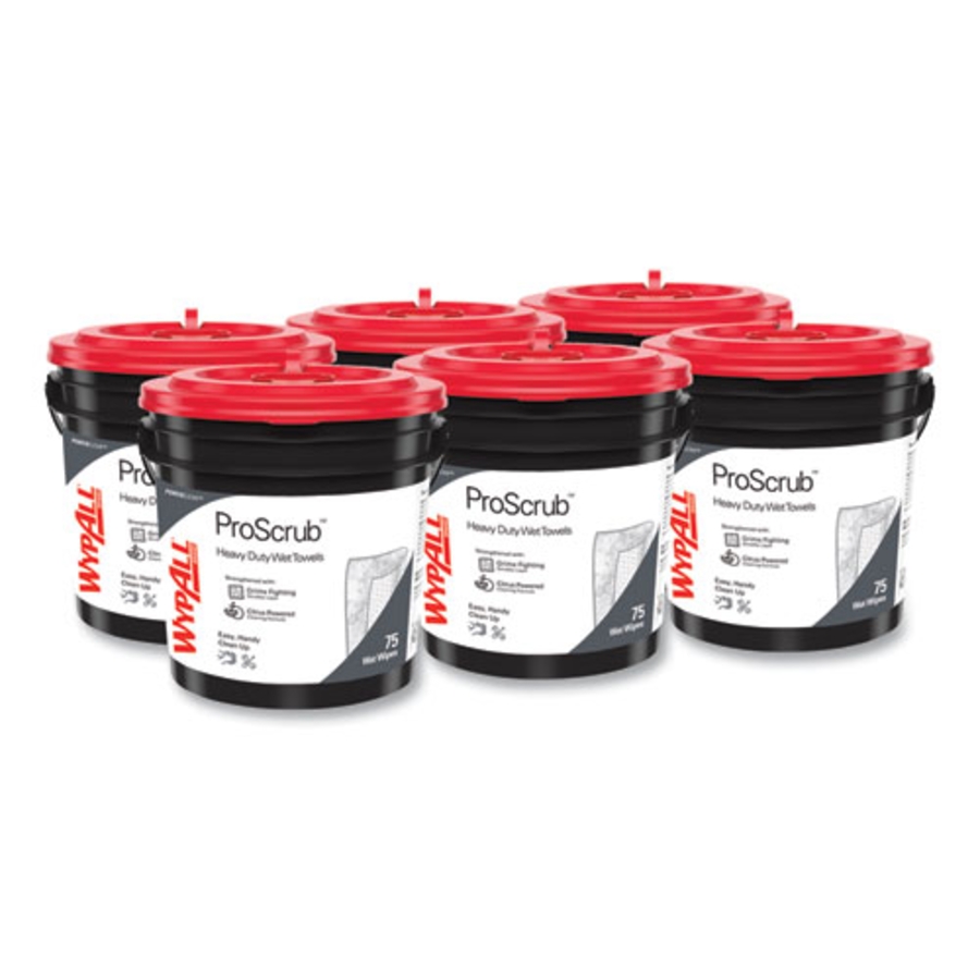 CLEANER - WIPES - WYPALL PRE-SATURATED 9.5X12 - CITRUS SCENT - GREEN - BKT/75 - CS/6BKTS