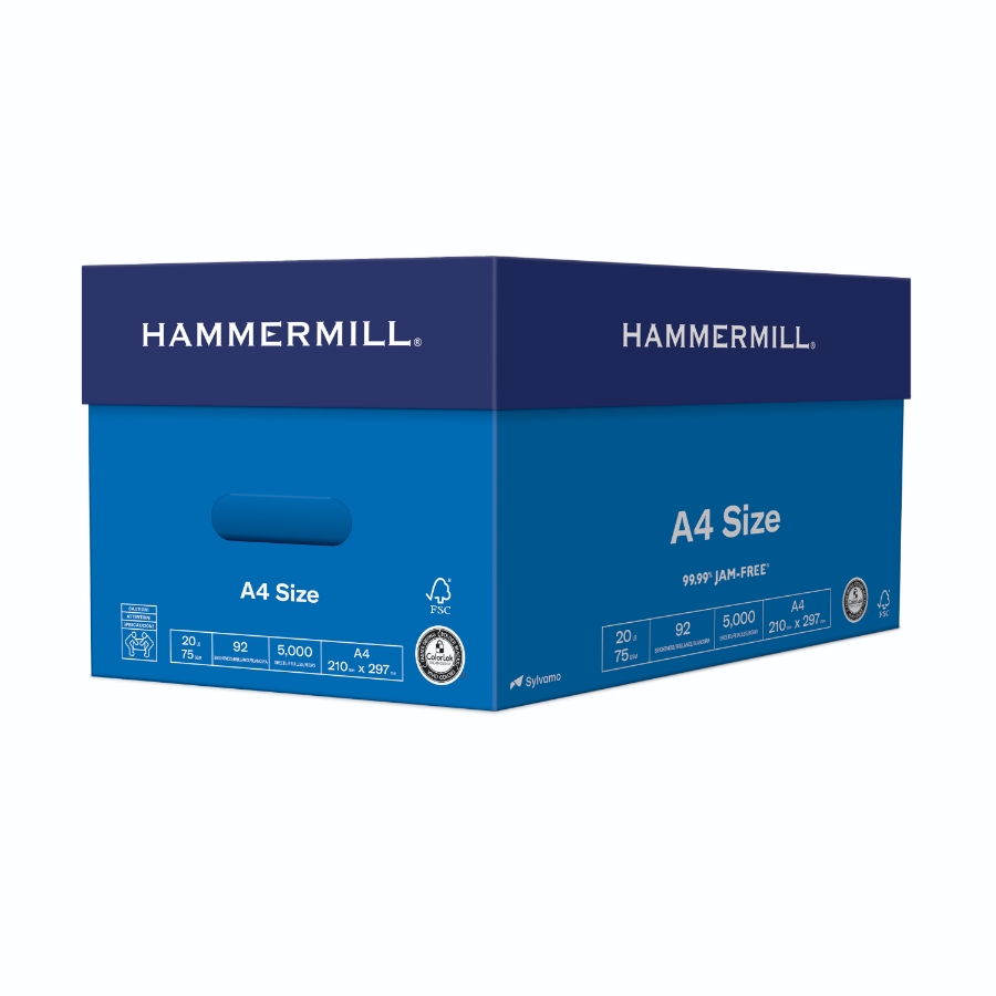 HAMMERMILL COLORS A-4 (8.27 X 11.69) 20# WHITE SMOOTH 10.4m CTN/5000
