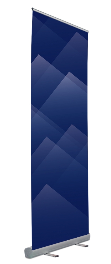 RETRACTABLE BANNER STAND - FRONTLINE PITCH 33 1/2 X 78 3/4 SILVER EACH