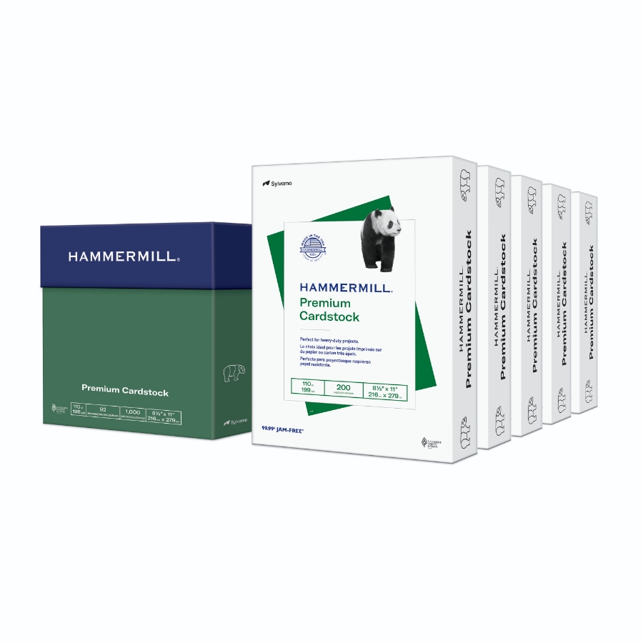 HAMMERMILL PREMIUM CARDSTOCK 8 1/2 X 11 110# WHITE SMOOTH 26.44m CTN/600