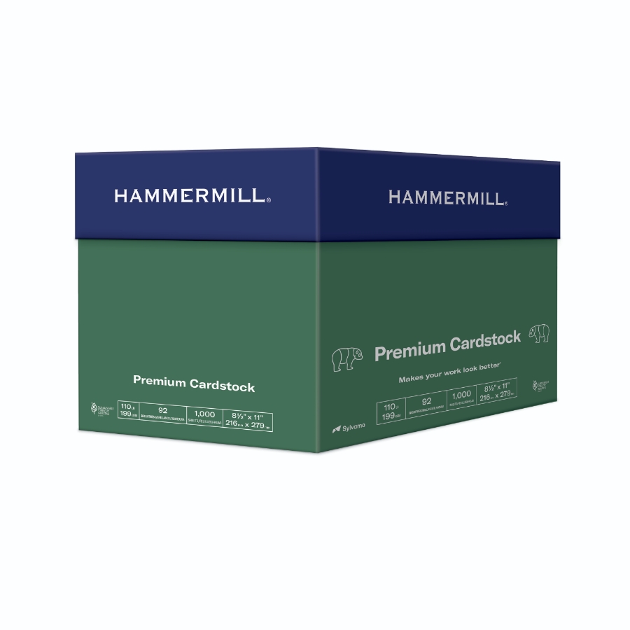 HAMMERMILL PREMIUM CARDSTOCK 8 1/2 X 11 110# WHITE SMOOTH 26.44m CTN/600