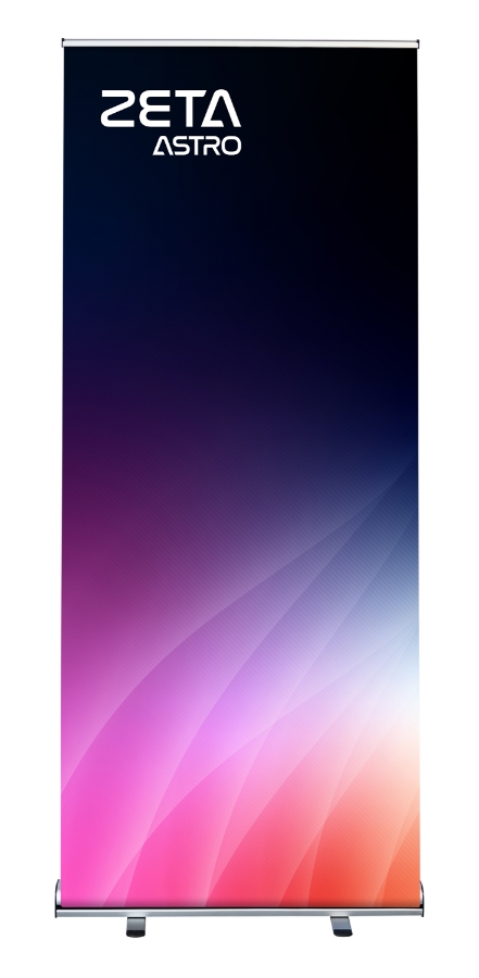 ASTRO ZETA RETRACTABLE BANNER STAND 33.5 X 78.75 SILVER EA