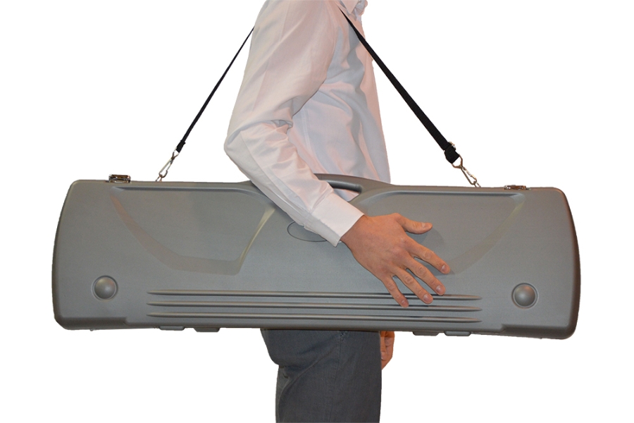 RETRACTABLE BANNER STAND - FRONTLINE GRAND PRO - TELEPOLE W/VELCRO & GRAY BAG 24 X 74-86 EACH
