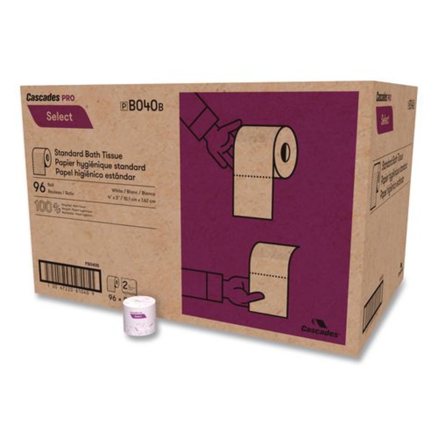 TISSUE - BATHROOM - GEN500 - EMBOSSED - 4.5 X 3.5 2-PLY - WHITE - CS/96
